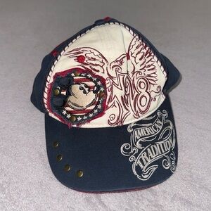 Disneyland Mickey Hat‎ American Tradition Patch Adjustable Cap Red White Blue